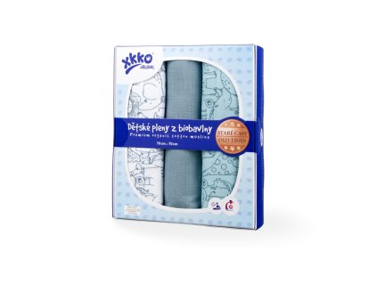 Plienky z biobavlny XKKO Organic 70x70 Staré časy - Safari Mountain Spring MIX