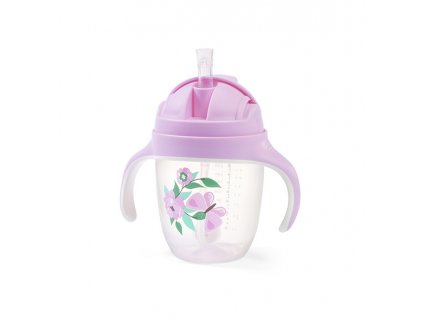 BABYONO Hrnček učiaci so slamkou Motýlik 6m+