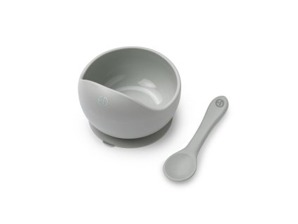 Silikonová miska se lžičkou Elodie Details - Mineral Green