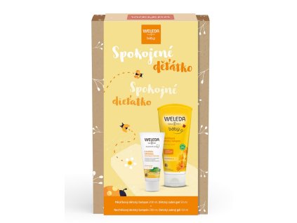 WELEDA Set darčekový Spokojné dieťatko nechtíkový detský šampón 200ml + detský zubný gél 50ml