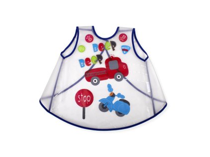 INTERBABY | Podbradník BEZ RUKÁVOV 28x46 cm - modrý