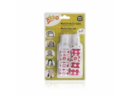 XKKO Multifunkčné klipy 2ks - Little Stars Magenta MIX