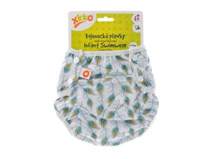 XKKO - Dojčenské plavky, jednoveľkostné, Peacock Feathers