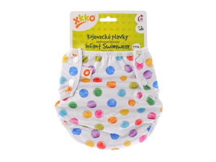 XKKO - Dojčenské plavky, jednoveľkostné, Watercolour Polka Dots