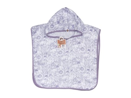 XKKO BMB Bambusové pončo Safari - W/Lavender Aura Veľkosť 2