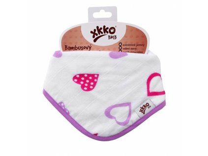 XKKO BMB Hearts&Waves - Slintáčik/Šatka, Lilac Hearts (1ks)