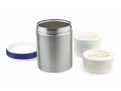 Nerezová termoska 1l s 2 miskami