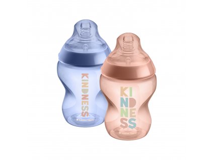 Dojčenská fľaša, ANTI-COLIC, 0+, 260 ml, kindness, 2ks