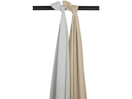Mušelínové pleny 2-balení Light grey/sand