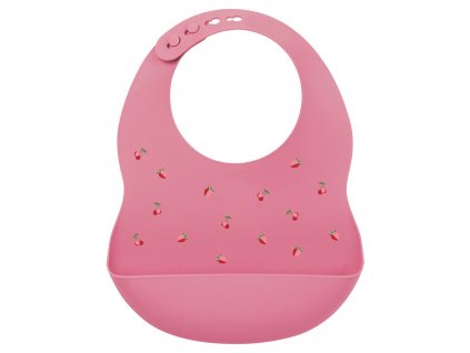 NATTOU Podbradník silikónový so zapínaním ružový bez BPA