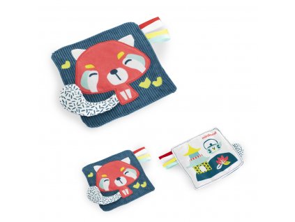 Miniland Senzorická hračka - Šuštiaca Panda červená