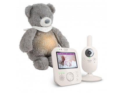 Philips AVENT Pestúnka detská video SCD891/26+NATTOU Uspávačik 4v1 Sleepy Bear Grey 0m+