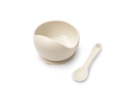 Silikonová miska se lžičkou Elodie Details - Vanilla White