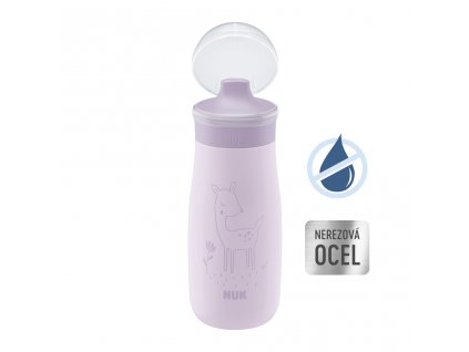 NUK Fľaša Mini-Me Sip nerezová - fialová 300ml, 9m+