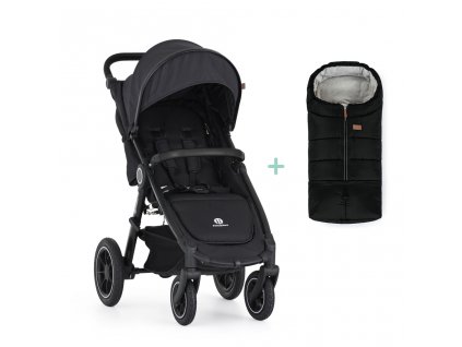 PETITE&MARS Kočík športový Street2 Air Black Perfect Black + PETITE&MARS fusak Jibot