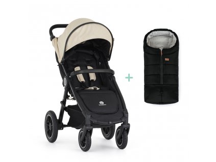 PETITE&MARS Kočík športový Street2 Air Black Sahara Beige + PETITE&MARS fusak Jibot ZADARMO