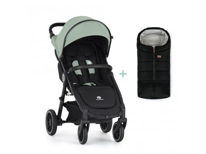 PETITE&MARS Kočík športový Street2 RWS Black Iron Green + PETITE&MARS fusak Jibot