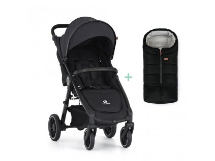 PETITE&MARS Kočík športový Street2 RWS Black Perfect Black + PETITE&MARS fusak Jibot