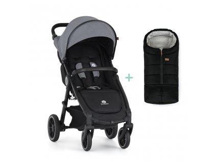 PETITE&MARS Kočík športový Street2 RWS Black Ultimate Grey + PETITE&MARS fusak Jibot