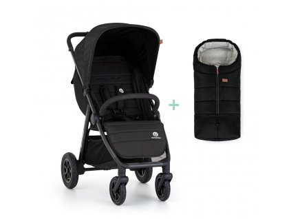 PETITE&MARS Kočík športový Airwalk2 Perfect Black + PETITE&MARS fusak Jibot