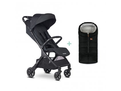 EASYWALKER Kočík športový Jackey2 Midnight Black + PETITE&MARS fusak Jibot