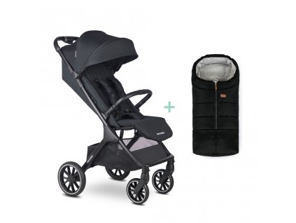 EASYWALKER Kočík športový Jackey2 XL Midnight Black + PETITE&MARS fusak Jibot