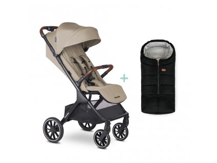 EASYWALKER Kočík športový Jackey2 XL Pearl Taupe + PETITE&MARS fusak Jibot