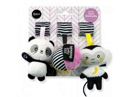 GAGAGU Závesná plyšová hračka Opica, Panda, Lopta 9 cm