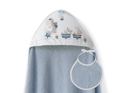 INTERBABY | OSUŠKA froté ZVIERATKÁ + podbradník - petrolejová