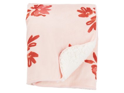 CARTER'S Deka sherpa baranček Pink Floral 80x110 cm