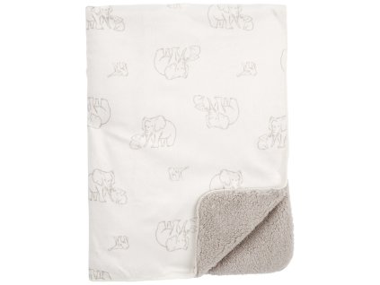 CARTER'S Deka sherpa baranček White-Grey Elephant neutrál 80x110 cm
