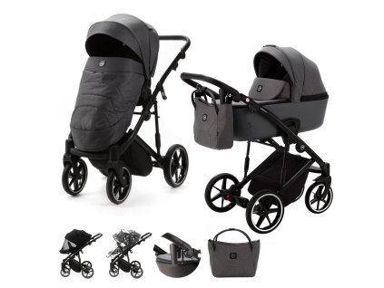 ADAMEX Kočík kombinovaný Mobi New Lux Grafit