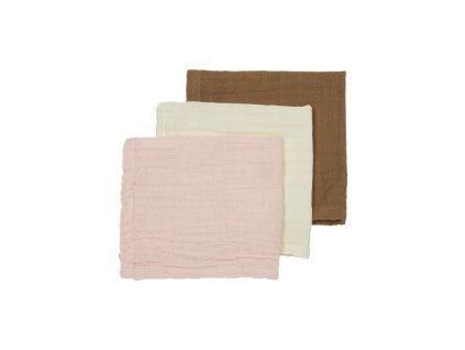 Mušelínová plena-žínka 3-balení - Offwhite/soft pink/toffee