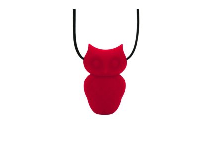 Uklidňující přívěsek Sovička, červený