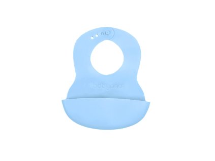 BABYONO Podbradník mäkký plastový s vreckom bez BPA blue 6m+