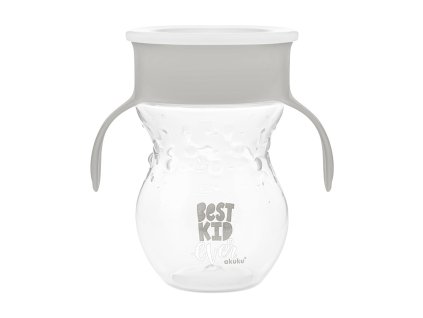 Detský kúzelný hrnček Akuku 360°-270 ml sivý (poškodený obal)