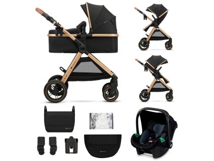 KINDERKRAFT Kočík kombinovaný 3v1 Esme Pure Black
