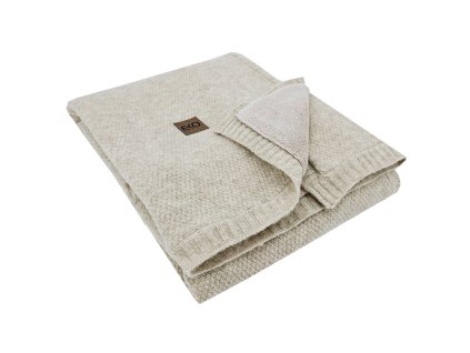 EKO Deka pletená s podšívkou Beige 100x80 cm