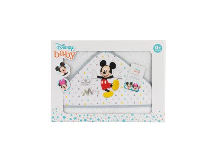 INTERBABY | Osuška froté MICKEY - BIELO/SIVÁ