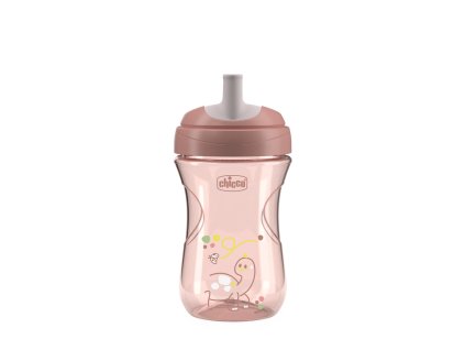 CHICCO Hrnček Advanced so slamkovým náustkom pink, 12m+
