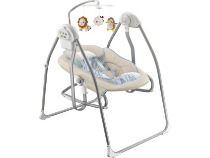 Detské lehátko s hojdačkou a kolotočom 2v1 Baby Mix beige