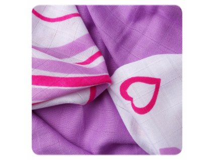 XKKO Bambusové obrúsky 30x30 Hearts&Waves Lilac MIX (9ks)