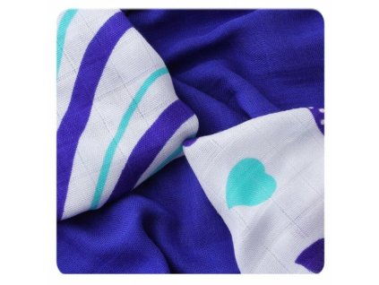 XKKO Bambusové obrúsky 30x30 Hearts&Waves Ocean Blue MIX (9ks)