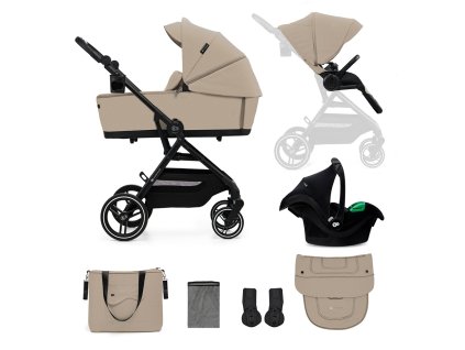 KINDERKRAFT SELECT Kočík kombinovaný Yoxi 3v1 Sand Beige