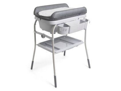 CHICCO Stolík prebaľovací s vaničkou Cuddle & Bubble - Graphite Melange 0m+, do 11kg