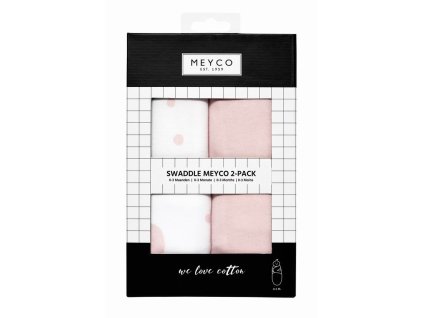 Zavinovačka 2-balení 0-3 měsíce - Dots pink/Uni light pink