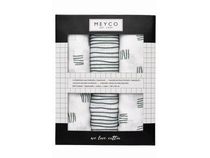 Pleny 3-balení Block stripe forest green