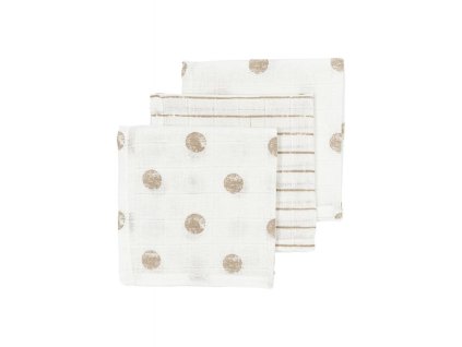 Mušelínová plena-žínka 3-balení - Dot stripe sand