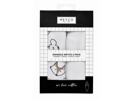 Zavinovačka 2-balení 0-3 měsíce - Animal / Uni white
