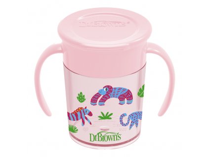 DR.BROWN'S Hrnček Cheers360 6m+ 200 ml, ružový